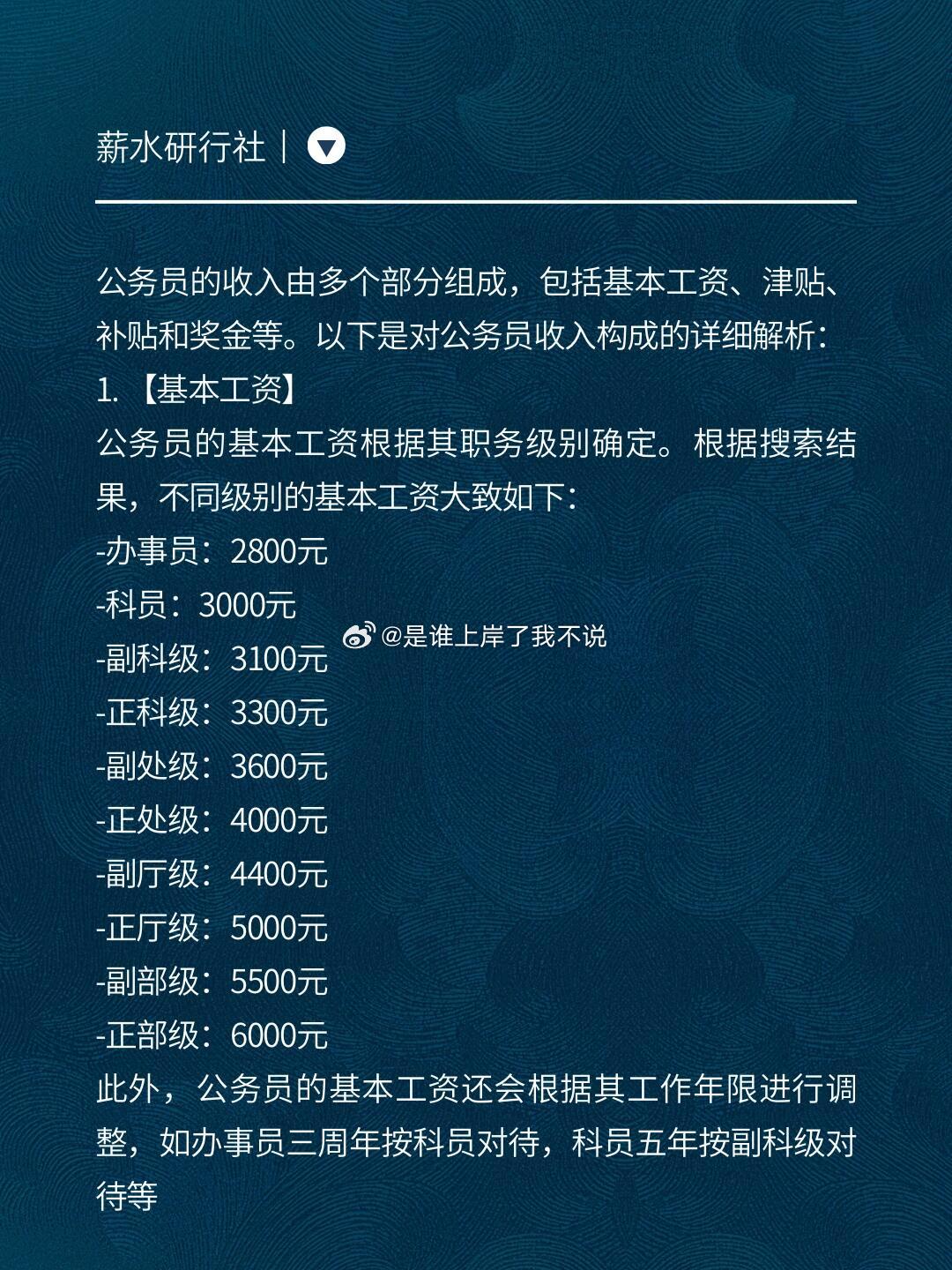 最新公务员级别工资表,全面更新版公务员薪资标准表正式发布。