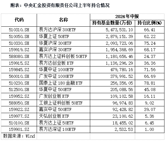 汇金最新持股,“汇金公司近期持仓情况曝光”